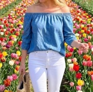 Womens Top XL Off-Shoulder Quarter Sleeve Shirt Clean Girl Soft Girl